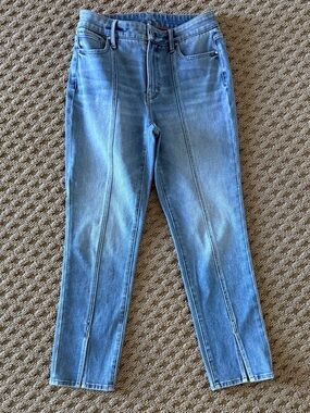 WHBM Light Blue Mid-Rise Ankle Jeans with Front Seam Detail